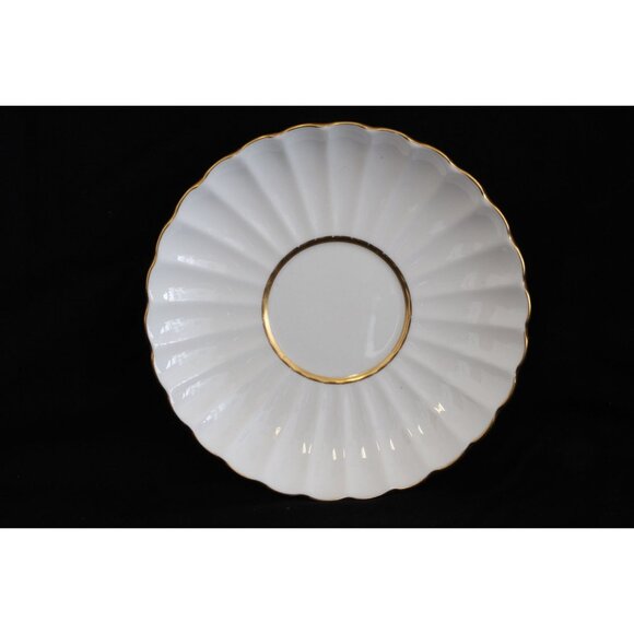 Vintage Spode Midas Bone China England 2 1/2" Saucer Y8157 Gold Rib - Picture 1 of 2